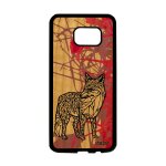 Coque silicone s7 edge en bois renard ethnique animal mobile rose samsung galaxy s7 edge