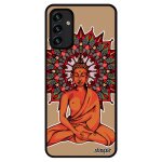 Coque silicone samsung a13 4g bouddha pochoir marron nepal thailande rosace d'or mandala de protection ...