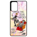 Coque silicone samsung a72 humour j'peux pas j'dois garder mon chat chaton souple violet dessin cadeau ...