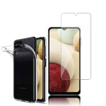 Coque silicone pour samsung galaxy a12 6. 5  gel ultraslim et ajustement parfait - transparent + 1 film ...