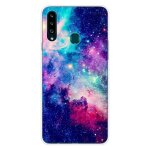 Coque en silicone - compatible samsung galaxy a20s - design galaxie bleue