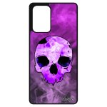 Coque silicone pour samsung galaxy a72 tete de mort violet halloween squelette emo housse feu enfer vintage ...