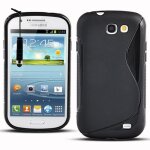 Coque silicone pour samsung galaxy express i8730 / express i437 gel motif s au dos - noir + mini stylet ...