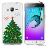 Coque silicone pour samsung galaxy j3 (2016) 5. 0  ultra - fine dessin anim� jolie - xmas arbre + mini ...