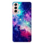 Coque en silicone - compatible samsung galaxy s21 plus - design galaxie bleue