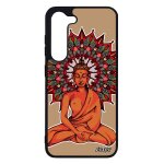 Coque silicone samsung galaxy s23 bouddha solide d'or cadeau de noel de protection pochoir yoga mandala ...
