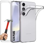 Coque silicone pour samsung galaxy s24 plus (s24 + ) avec 2 verres tremps protection transparente - ...