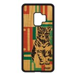 Coque silicone samsung galaxy s9 bois chat geometrique telephone petit motif