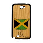 Coque silicone pour samsung note 2 bois drapeau jamaique jamaicain 4g foot coupe du monde frne reagge ...
