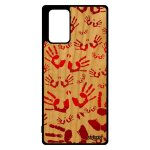 Coque silicone pour samsung note 20 bois empreinte main petites case enfant peinture smartphone rouge ...
