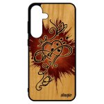 Coque silicone samsung s24 + plus bois infini love dessin femme papillon telephone coeur marron portable ...