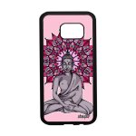 Coque en silicone samsung s7 bouddha noir statue case yoga pochoir rosace samsung galaxy s7