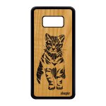 Coque silicone samsung s8 en bois chat azteque chaton dessin animaux case samsung galaxy s8