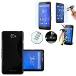 Coque silicone pour sony xperia e4 5. 0 gel motif s au dos - noir + 1 film verre trempé Coque silicone pour sony xperia e4 5. 0 gel motif s au dos - noir + 1 film verre trempé