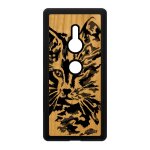 Coque silicone pour sony xperia xz2 bois chat smartphone telephone dessin mignon