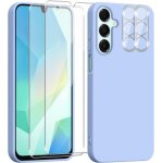 Coque silicone souple violette pour samsung galaxy a16 5g / 4g - lot 2 vitres verre tremp + 2 protections ...