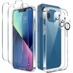 Coque silicone tpu pour iphone 13 mini (5, 4'') + 2 verres trempes ecran et 2 protections camera arrire ...