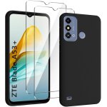Coque silicone tpu noire + 2 vitres trempes pour zte blade a53 + (6, 52 pouces) ¿ protection antichoc, ...
