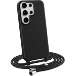 Coque en silicone tpu souple pour samsung galaxy s25 ultra - housse noire avec lanire / cordon rglable ...