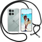 Coque silicone tpu transparente pour motorola moto g75 avec cordon lanire ajustable - housse souple ...
