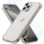 Coque silicone transparente pour iphone 16 pro max + 3 protge - ecrans verre tremp 9h - protection ...