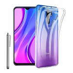 Coque silicone pour xiaomi redmi 9 6. 53  gel ultraslim et ajustement parfait - transparent + stylet