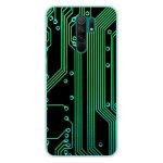 Coque en silicone - compatible xiaomi redmi 9 - design texture circuit geek