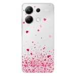 Coque en silicone - compatible xiaomi redmi note 13 4g - design confettis de coeurs rose