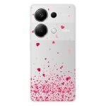 Coque en silicone - compatible xiaomi redmi note 13 pro 4g - design confettis de coeurs rose