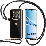 Coque silicone pour xiaomi redmi note 15 5g / 4g, antichoc motif coeur avec bandouli�re noire - e. f. ...