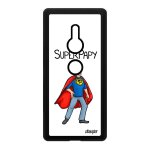 Coque silicone xperia xz2 super papy enfant souple dessin papi metal comique texte blanc portable 4g ...