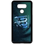 Coque pour smartphone - allah is one paillette - compatible avec lg g6 - plastique - bord noir