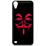 Coque pour smartphone - anonymous noir et rouge - compatible avec htc desire 530 - plastique - bord noir ...