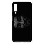 Coque pour smartphone - anonymous - compatible avec samsung galaxy a7 (2018) - plastique - bord noir