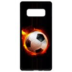 Coque pour smartphone - ballon de foot en feu - compatible avec samsung galaxy note 8. 0 - plastique ...