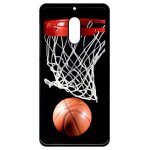 Coque pour smartphone - basket ball - compatible avec nokia 6 (2018) - plastique - bord noir