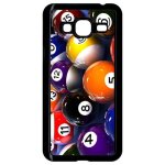 Coque pour smartphone - boule de billard - compatible avec samsung galaxy j3 - plastique - bord noir