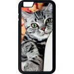 Coque pour smartphone - chat tigr� gris yeux vert - compatible avec apple iphone 6s plus - plastique ...