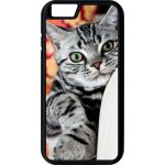 Coque pour smartphone - chat tigr gris yeux vert - compatible avec apple iphone 6s - plastique - bord ...