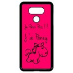 Coque pour smartphone - citation poney rose - compatible avec lg g6 - plastique - bord noir