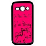 Coque pour smartphone - citation poney rose - compatible avec samsung galaxy ace 3 - plastique - bord ...