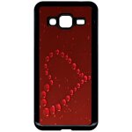 Coque pour smartphone - coeur goutte d'eau rouge - compatible avec samsung galaxy j3 - plastique - bord ...