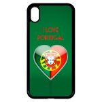 Coque pour smartphone - coeur love portugal - compatible avec apple iphone xr - plastique - bord noir ...