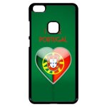 Coque pour smartphone - coeur love portugal - compatible avec huawei p10 lite - plastique - bord noir ...