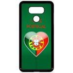 Coque pour smartphone - coeur love portugal - compatible avec lg g6 - plastique - bord noir