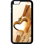Coque pour smartphone - coeur d'or sur livre - compatible avec apple iphone 6s plus - plastique - bord ...