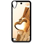 Coque pour smartphone - coeur d'or sur livre - compatible avec htc desire 530 - plastique - bord noir ...