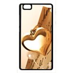 Coque pour smartphone - coeur d'or sur livre - compatible avec huawei p8 lite (2015) - plastique - bord ...