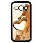 Coque pour smartphone - coeur d'or sur livre - compatible avec samsung galaxy ace 3 - plastique - bord ...