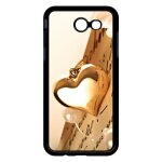 Coque pour smartphone - coeur d'or sur livre - compatible avec samsung galaxy j3 (2017) - plastique - ...